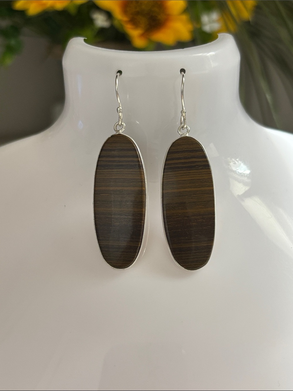 Rainbow Calsilica Gemstone Handmade Drop Dangle Earrings